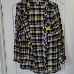 Top of the World Navy and Yellow Plaid Shirt